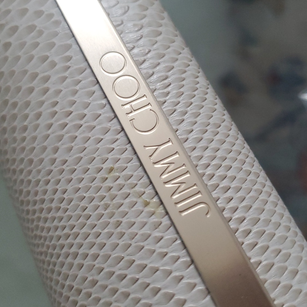 Jimmy Choo Cream Snakeskin Reptile Sunglasses Glass Case & Cleaning Cloth